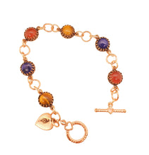 Carnelian, Tiger Eye and High Quality Lapis Lazuli Copper & Gemstone Link Bracelet
