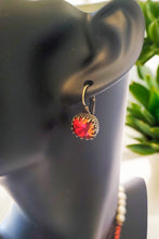 Elegant Fire Opal & Pearl Jewelry Set: Art Deco Necklace with Crystal Earrings for Special Occasions