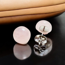 Boucles d'oreilles en quartz rose ~ Bijoux délicats et minimalistes en pierres précieuses