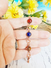 Carnelian, Tiger Eye and High Quality Lapis Lazuli Copper & Gemstone Link Bracelet