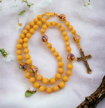 Wooden Rosary ~ Yellow Rosario ~ Catholic Gifts for Her ~ Rosary Prayer Beads