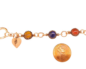 Carnelian, Tiger Eye and High Quality Lapis Lazuli Protection Bracelet ~ Autumn Jewelry ~ Dainty, One of a Kind Copper & Gemstone Bracelet