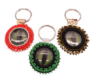 Dragon Eye Key Holder, Beaded Medallion Key Fob