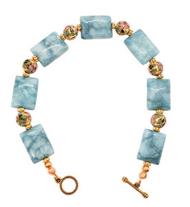 Larimar Bracelet ~ Handmade Gemstone Bracelet of Calming Sky Blue Atlantis Crystal