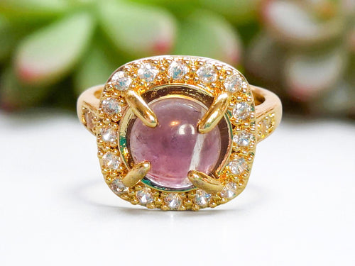 Chic Amethyst Ring: Adjustable & Gold-Plated Treasure