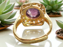 Chic Amethyst Ring: Adjustable & Gold-Plated Treasure