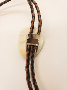 Handcrafted Abalone Shell Bolo Tie: Unique Western Cowboy Lariat Necklace for Men, Rodeo Statement Jewelry