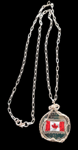 Canadian Flag Commemorative Coin Sterling Silver Pendant Necklace - Wire Wrapped Patriotic Jewelry