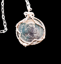 Canadian Flag Commemorative Coin Sterling Silver Pendant Necklace - Wire Wrapped Patriotic Jewelry