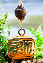 Handcrafted Haida-Inspired Eagle Pendant & Earring Set with Tiger's Eye - Native Tribal Totem Jewelry