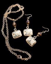 Handcrafted Haida-Inspired Eagle Pendant & Earring Set with Tiger's Eye - Native Tribal Totem Jewelry