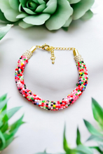 Colorful Adjustable Seed Bead Bracelet - Summer Festival Jewelry, Confetti Sprinkles Design