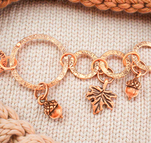 Charming Copper: Autumn Leaf Bracelet with Toggle Clasp