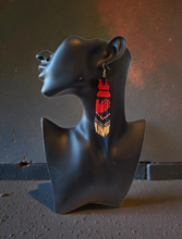 MMIWG Beaded Earrings ~ Handmade Red Dress Fringe in First Nations, Metis and Inuit Style