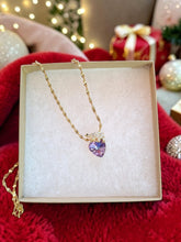 Shimmering Polar Bear Pendant with Crystal Heart