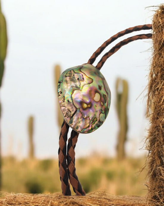 Abalone Bolo Tie for Men ~ Handmade, One of a Kind Cowboy/Rodeo Western Necklace