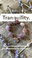 Pulsera de amatista, joyería envuelta en alambre de cobre bohemio grueso