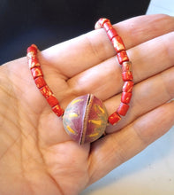 Handmade Red Bone Bead Choker: Unisex Tribal Style
