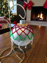 Handmade Beaded Glass Christmas Ornament - 3" Delight