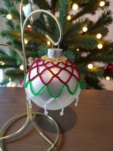 Handmade Beaded Glass Christmas Ornament - 3" Delight