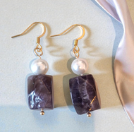 Chunky Amethyst Gemstone Earrings ~ February Birthstone Jewelry