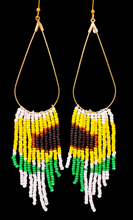 Native Beaded Sunflower Fringe Earrings: Handcrafted Indigenous Statement Jewelry Mental Health Support