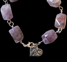 Pulsera de amatista, joyería envuelta en alambre de cobre bohemio grueso