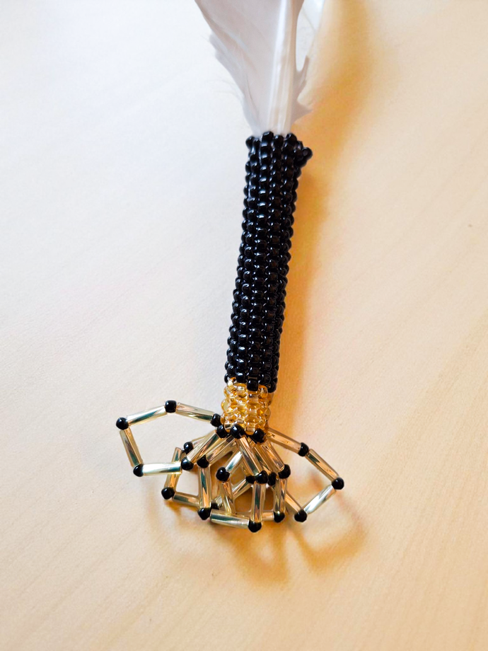 Indigenous Smudge Set: Sage & Unique Beaded Fan