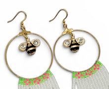 Buzzing Beauty: Beaded Hoop Earrings with Fringe