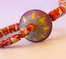 Handmade Red Bone Bead Choker: Unisex Tribal Style