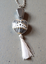 Dark Romance: Stunning Hand-Painted Heart Necklace