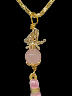Butterfly Dreams: Chic Rose Quartz Necklace for Summer