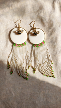 Buzzing Beauty: Beaded Hoop Earrings with Fringe