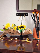 Native Beaded Sunflower Fringe Earrings: Handcrafted Indigenous Statement Jewelry Mental Health Support