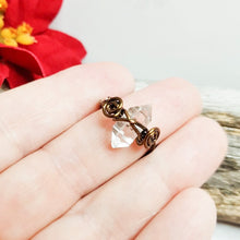 Minimalist Herkimer Diamond Ring: Wire-Wrapped Crystal Jewelry for Healing & Crown Chakra