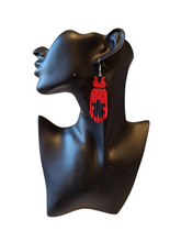 MMIWG Beaded Earrings ~ Handmade Red Dress Fringe in First Nations, Metis and Inuit Style