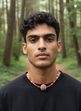 Handmade Red Bone Bead Choker: Unisex Tribal Style