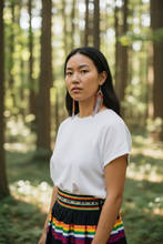 Metis Sash Canadian Indigenous Seed Beaded Fringe Earrings - Hook, Stud & Clip-on Available