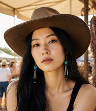 Handmade Porcupine Quill Earrings with Turtle Charm