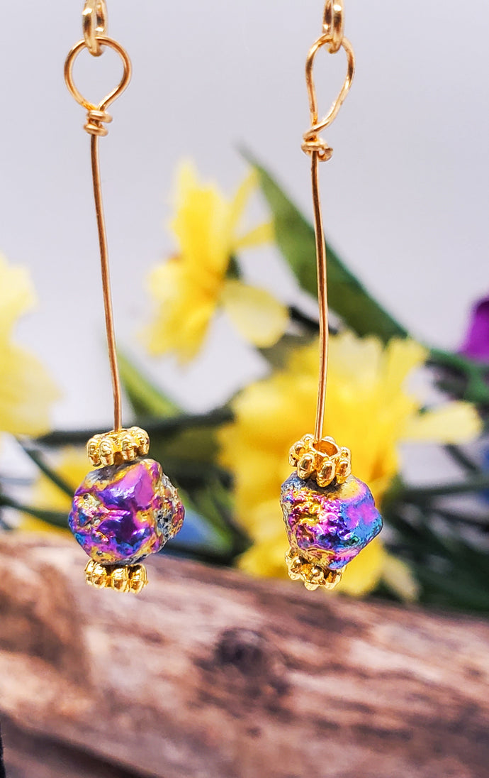 Irregular Natural Stone Drop Earrings Colorful Crystal Raw Stone Wrap  Earring Fashion Reiki Energy Earrings For Women Jewelry