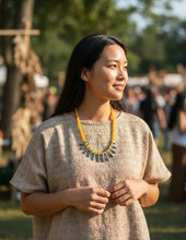Gemstone Glow: Yellow Jade & Hematite Statement Necklace