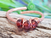 Garnet Ring ~ January Birthstone Ring ~ Stackable Rings, Adjustable Rings for Women ~ Copper Wire Wrapped Ring ~ Anxiety Ring, Promise Ring