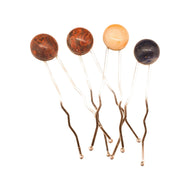 Gemstone Hair Pins ~ Sodalite, Crazy Lace Agate & Leopardskin Jasper Hair Forks
