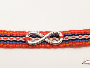 Metis Sash Bracelet ~ 100% Alpaca Wool with Silver Infinity Symbol