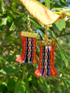 Métis L'Assomption Sash Dangle Earrings - Handmade Alpaca Wool with Infinity Symbol - Hypoallergenic