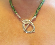 Beaded Rope Necklace ~ Green Nature Inspired Beadwork Necklace