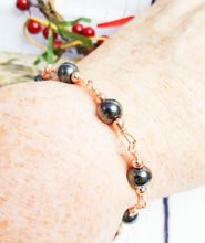 Bracelet en hématite ~ Bracelet Chakra de bijoux en cuivre avec des pierres d'hématite