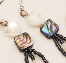 Paua Shell Earrings ~ Unique Beachy Earrings with Abalone Shell, Mother of Pearl & Dentalium