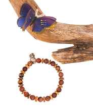 Bracelet chouette marron ~ Bracelet de protection en pierre de jaspe photo
