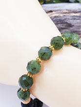 Jade Bracelet ~ Canadian Jade Stretch Bracelet ~ Nephrite Jade & Lava Bead Prosperity Bracelet